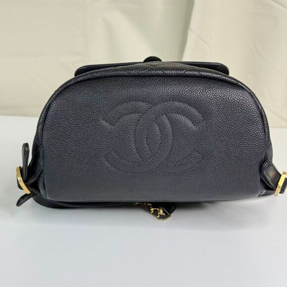Chanel Black Caviar Filigree Backpack with Gold Accents & Quilted Design - Picture 6 of 9